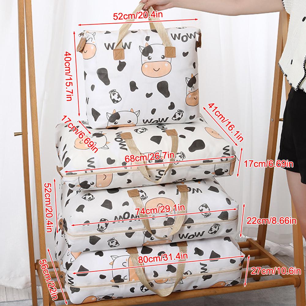 1PC/2PCS Non-Woven Fabric Storage Bag - Cotton Quilt - Student Large-Capacity Moving Packing Garment Organizing Bag