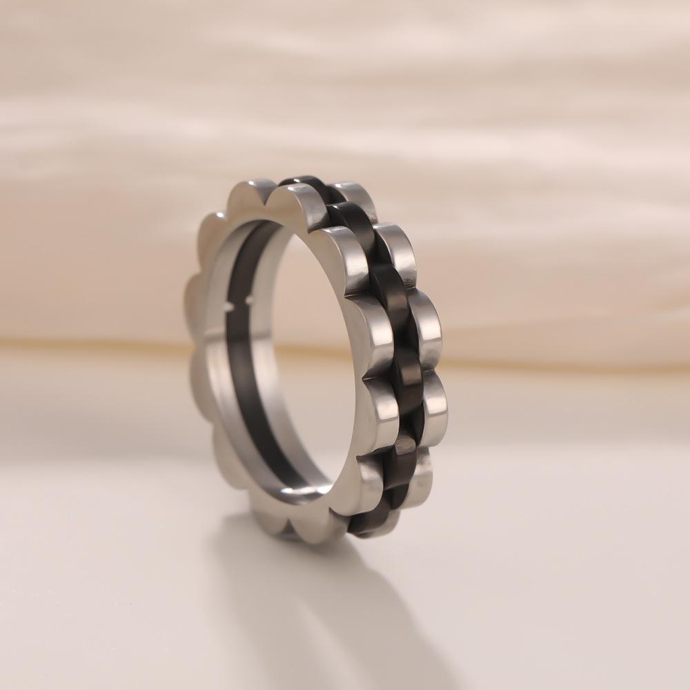 European and American Niche Gear Titanium Steel Ring, Hip-hop Minimalist Style,  Fashion Stainless Steel Finger Ring