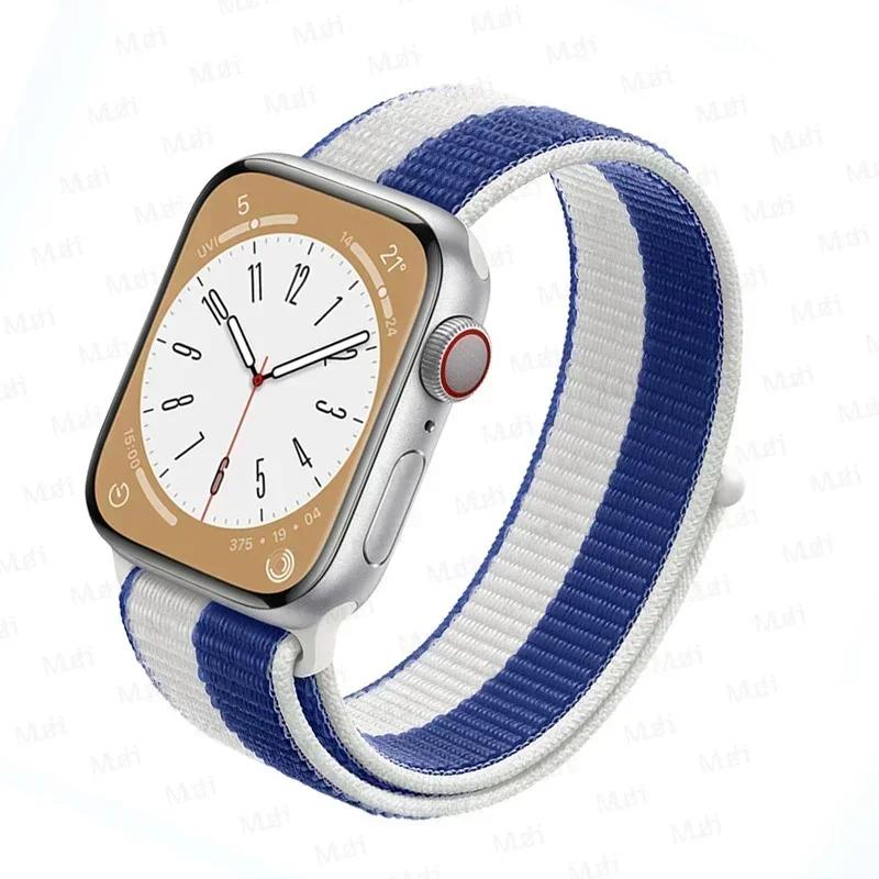 Nylon loop Strap For Apple Watch bands 46mm 44mm 40mm 45mm 41mm 42mm Sport Bracelet iwatch Ultra 2 49mm Series 10 9 8 se 7 6 5 4 Strap