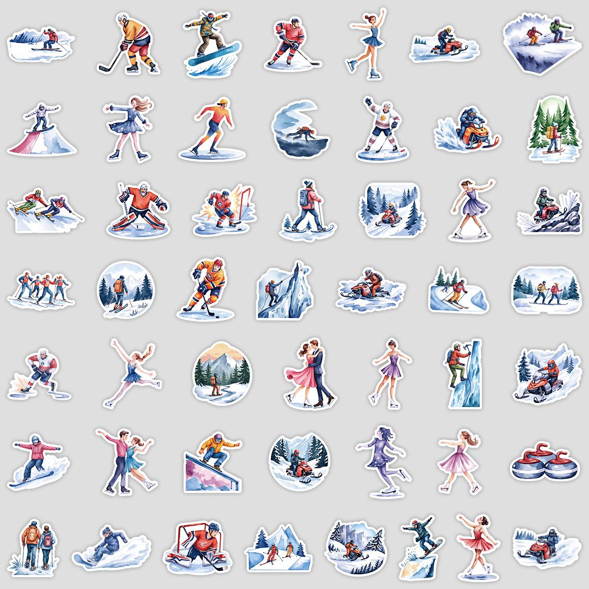 

50 Winter Sports Graffiti Stickers Mobile Suitcase Waterproof Decorative Stickers Creative Sports Stickers