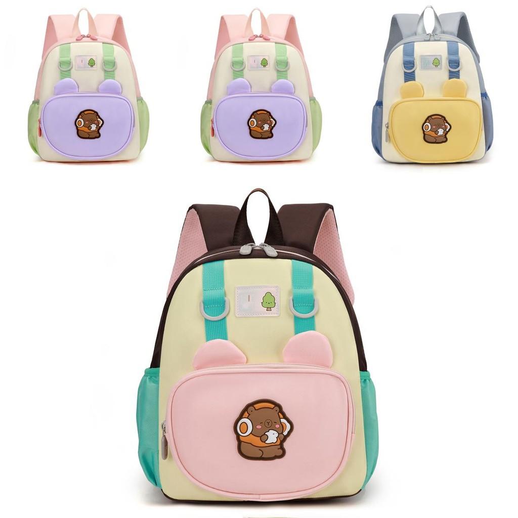 Capybara Kids School Backpack With Nylon Material And Curved Shoulder Straps For Preschool Children