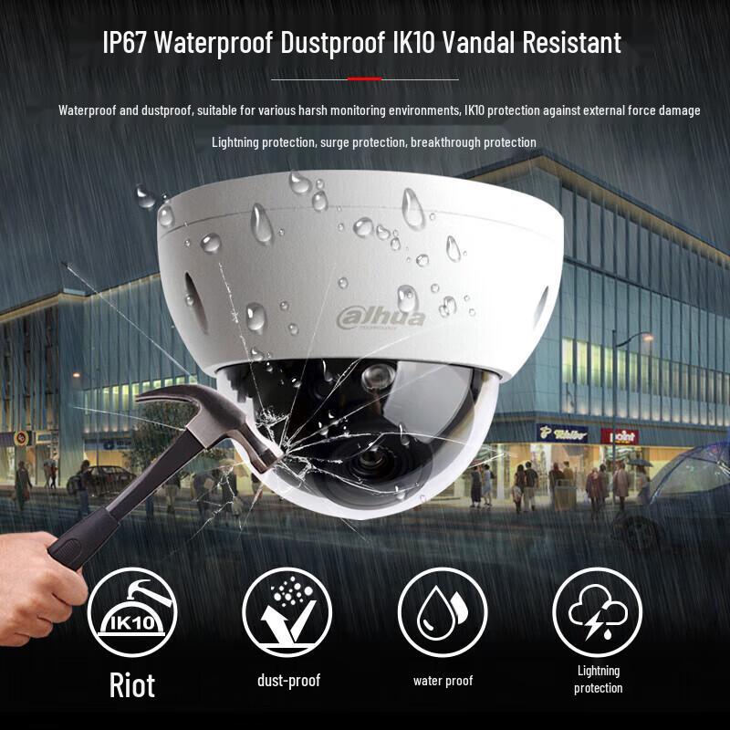 Dahua 4MP Full-Color Indoor/Outdoor Dome Security Camera CN plug (adapter included)