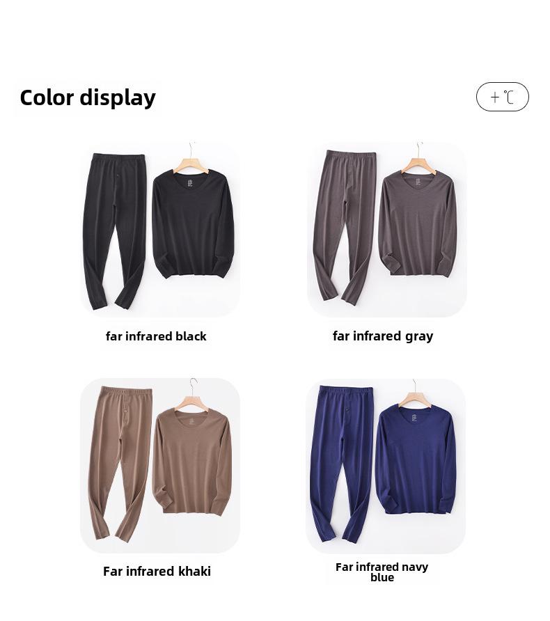 Men's Seamless Velvet Thermal Underwear Suit: Self-Heating, Plus Velvet, Autumn Set