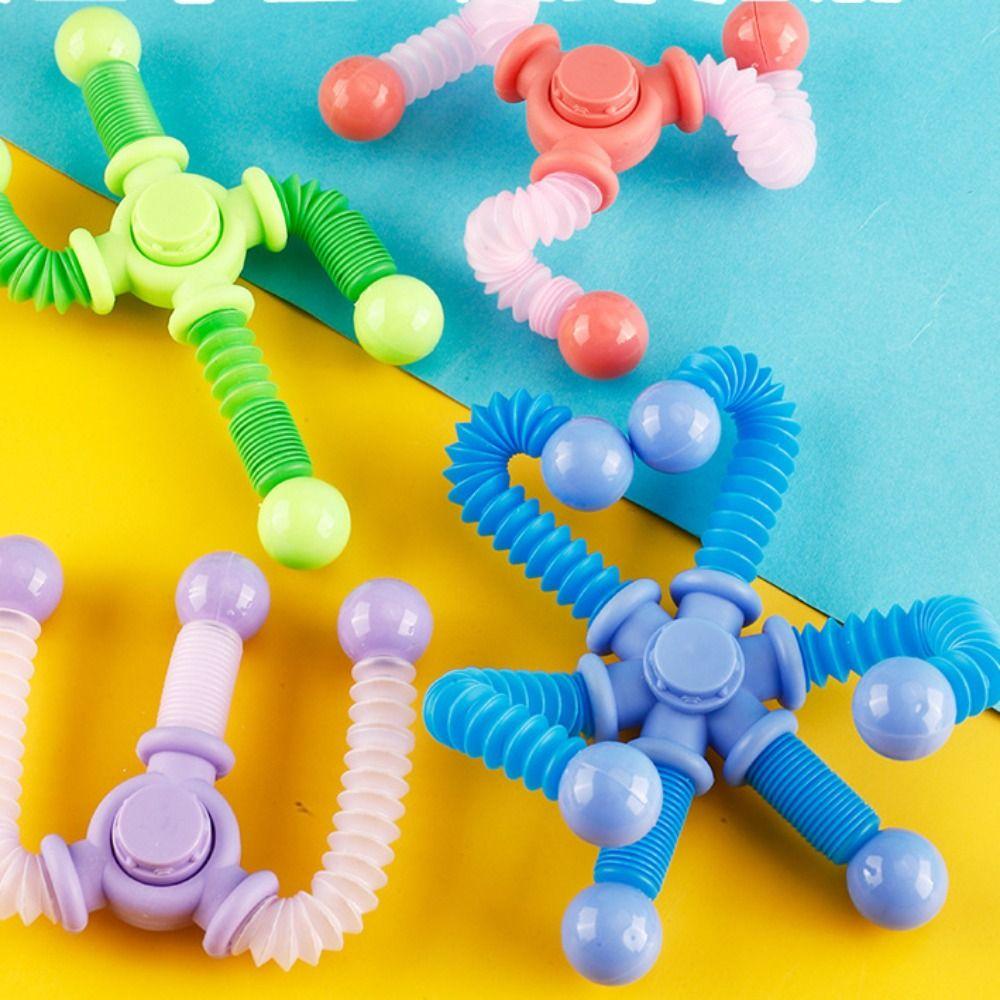 Creative Fidget Spinner Toys Plastic Fingertip Telescopic Tube Telescopic Tube Gyroscope  Kids