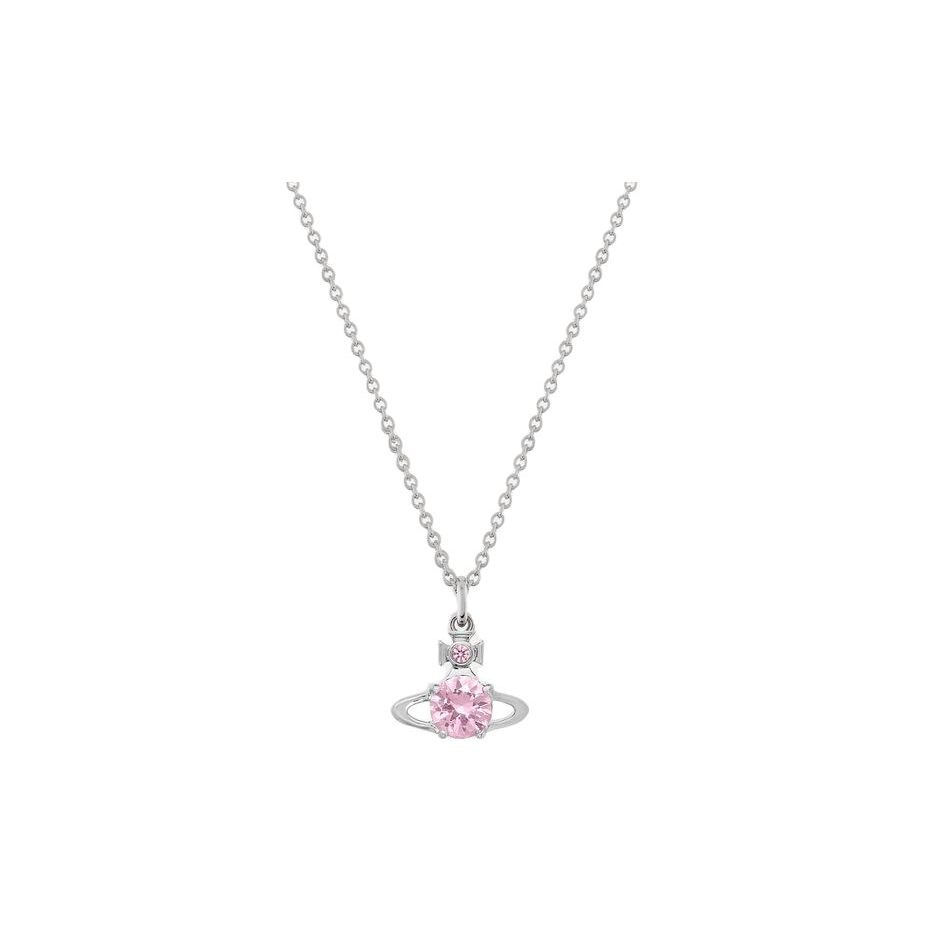 

Vivienne Westwood Queen Crystal Saturn Pendant Necklace Women necklace Pink Silver 6302009502P347 Basic Packaging-Dust Bag+Box,F,Silver