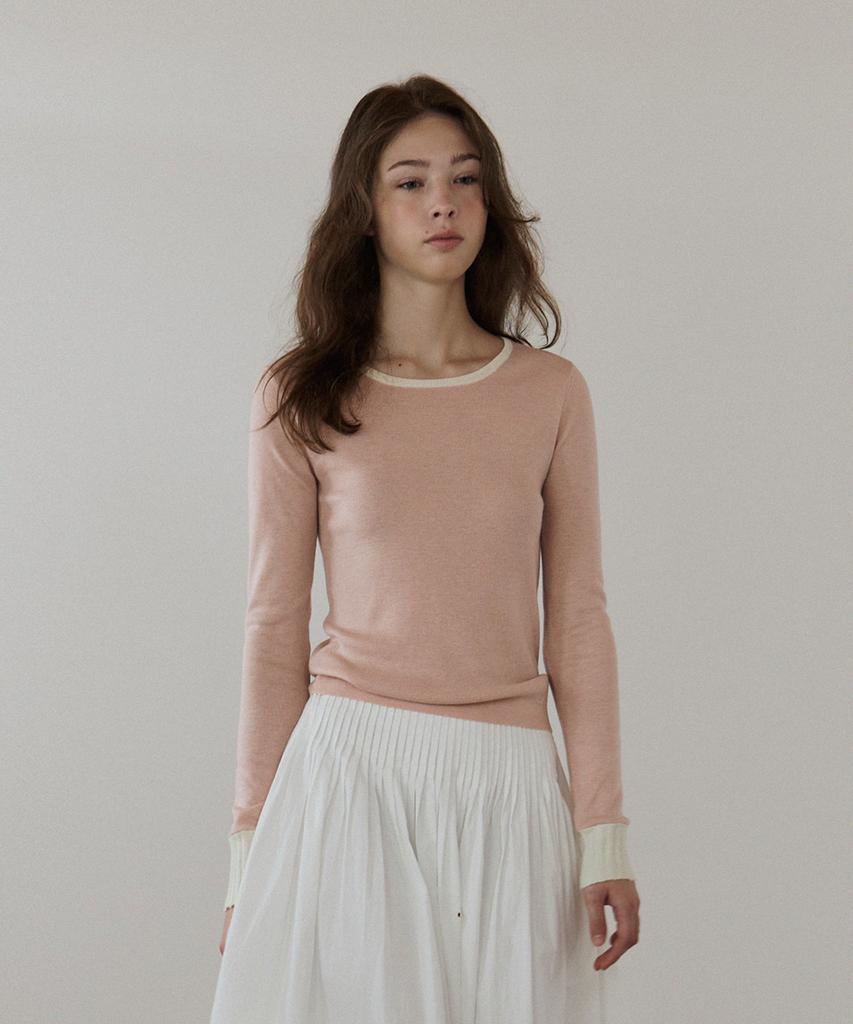 HANE Mellow Slim Knit Top_Pink Latte