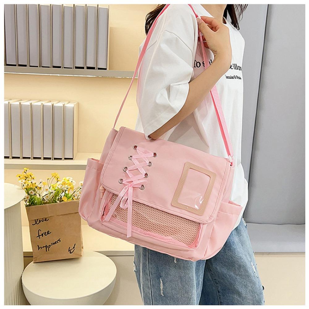 Strap ita bag, large-capacity shoulder crossbody bag, ita bag, anime-themed bag, versatile, girly, college-, transparent, s