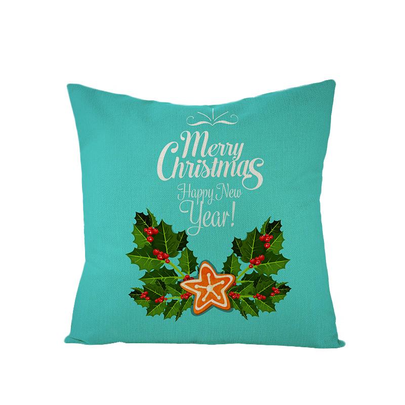 Christmas Polyester Pillow Cover Cartoon Digital Print Cushion Cover New Home Decoration Cushion Cover