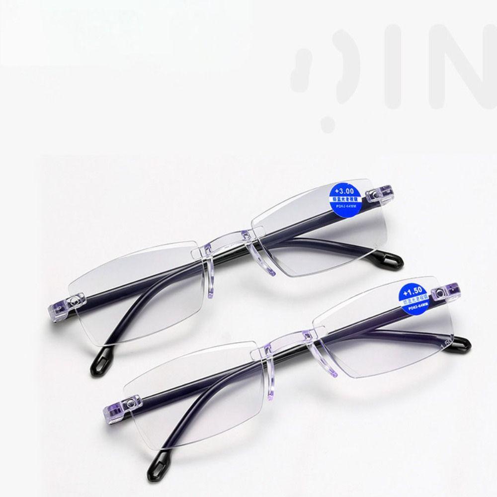 Frameless Presbyopia Eyeglasses Ultralight Anti-blue Light Glasses Men's Reading Glasses  Elder