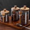 High Borosilicate Glass Storage Jar with Lid and Spoon for Grains, Cereals, Coffee, and Tea