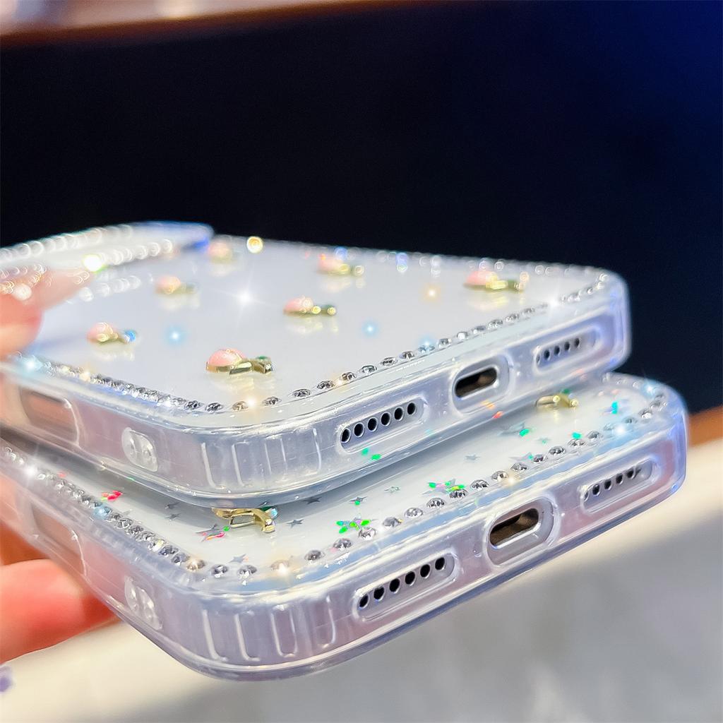 Handmade Sparkly Diamond Tulip IMD Phone Case, Compatible with iPhone 13-17 Series