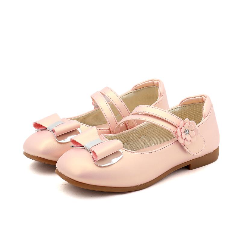 Scarpe da Bambina in Pelle Scarpe per Bambini Principessa Fiocco Scarpe Piatte per Damigella d'Onore Bambini Scarpe Piatte Casual Bambini Tacco Basso Scarpe da Ballo Matrimonio Morbide