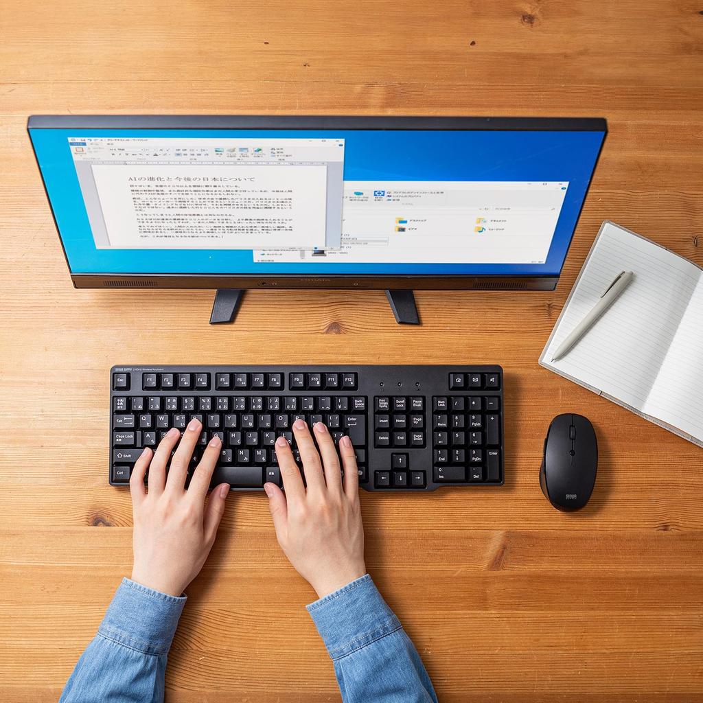 Sanwa Supply Wireless Keyboard with Silent Mouse 2.4GHz (Type-C Connection) SKB-WL40CSETBK