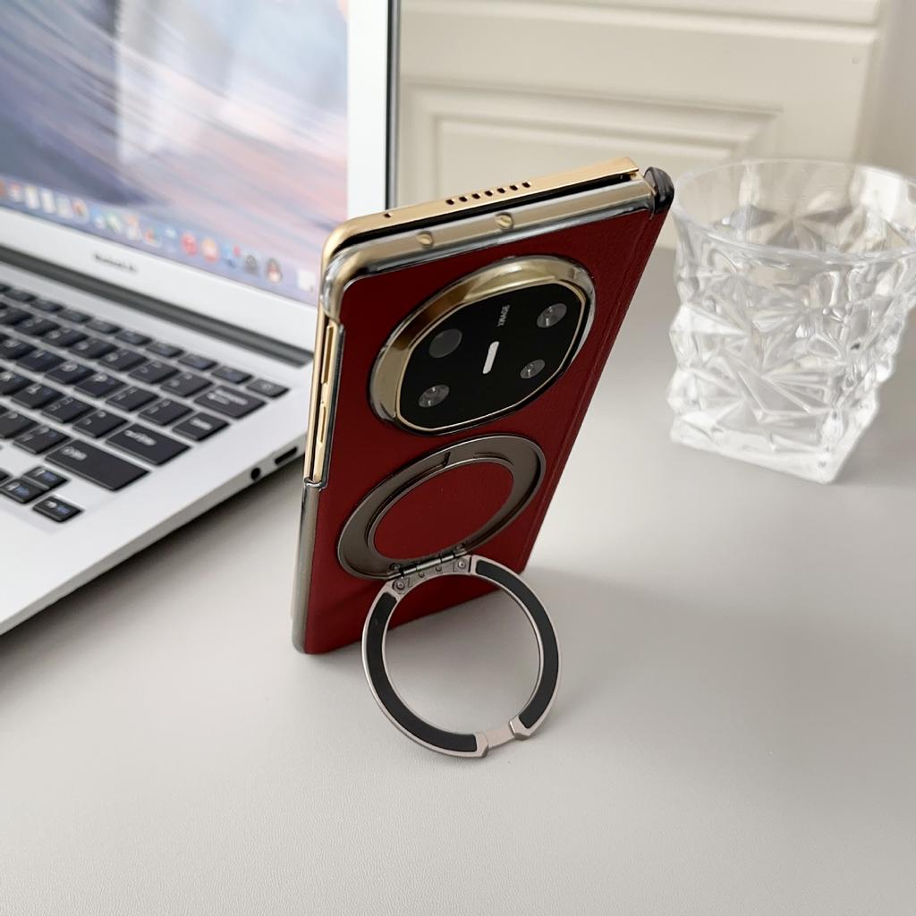Applicable To Huawei Matex1 Collector's Edition Mobile Phone Case Plain Leather Central Axis  X1 Magnetic Suction Rotating Bracket X1 Anti-drop Case