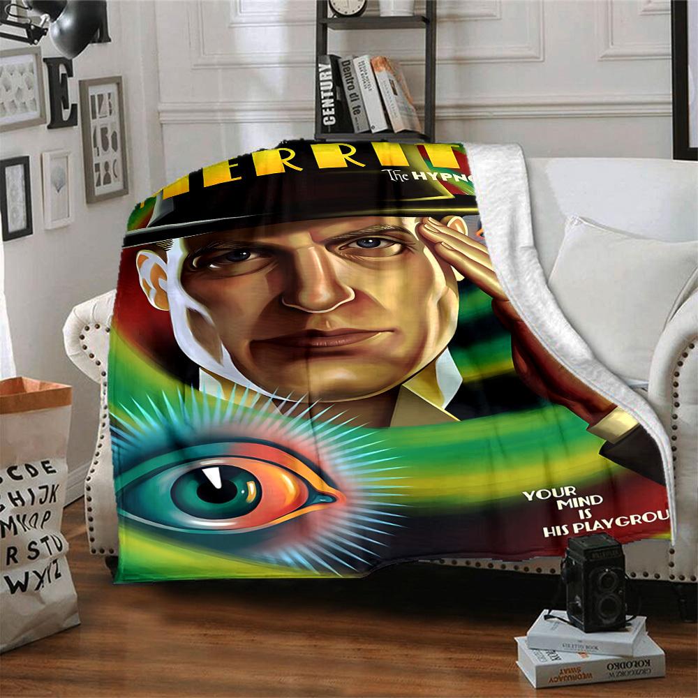 1pc Now You See Me Flannel Throw Blanket - HD Printed Lightweight Soft Warm All-Season Blanket for Sofa, Bed, Travel, Camping 085