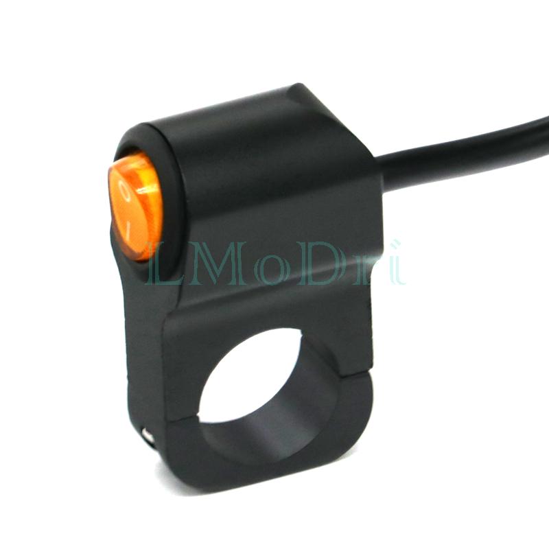 

LMoDri 12 В переключатели для мотоциклов светодиодный индикатор алюминиевый сплав 7/8 22 мм переключатель на руле для противотуманных фар жёлтый