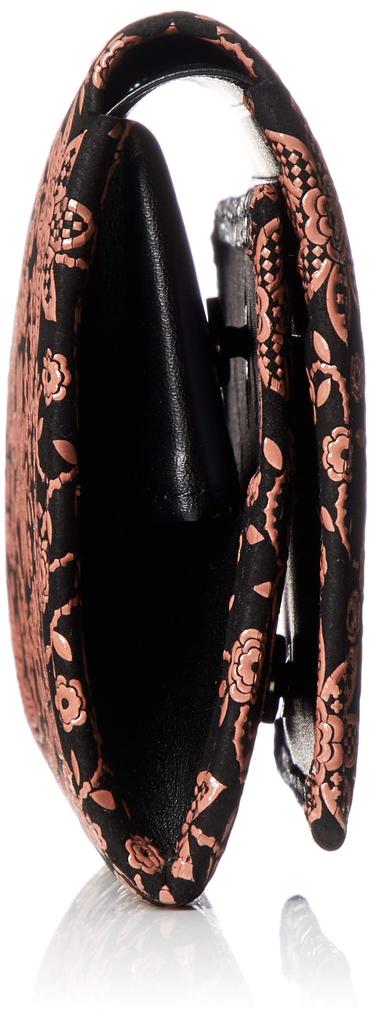 Billfold H Black X Pink Clematis Pattern [Indenya] Bi-fold Wallet, 2204-51-169