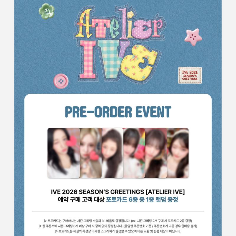 

[Предзаказ] IVE 2026 SEASON S GREETINGS [ATELIER IVE] (Онлайн-преимущество) POB STANDARD