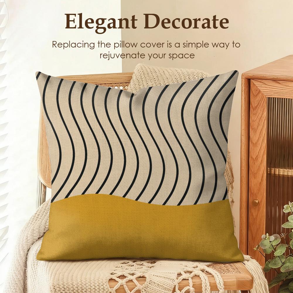 Boho Abstrakt Erdton Kunst Kissenbezug Natürliches Leinen Bio-Stoff Doppelseitiger Druck Sofa Heimdekoration Geschenk Kissenbezug