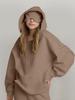 Felpa a tinta unita oversize Autunno Inverno Streetwear Uomo Donna Pullover