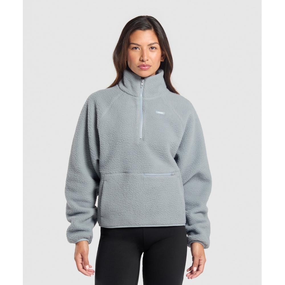 

Gymshark Sherpa 1 4 Zip Denim Серый B2b3w Gcqs XS