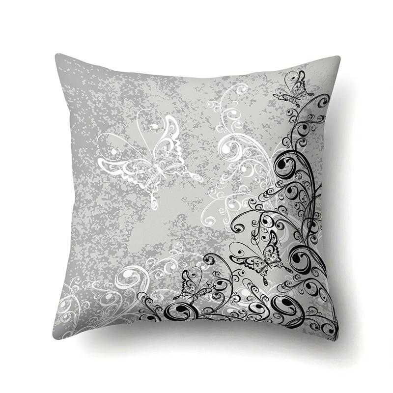Polyester Pillowcase Butterfly Pattern Pillowcase Car Decoration Home Print Pillowcase Bedside Cushion Cover
