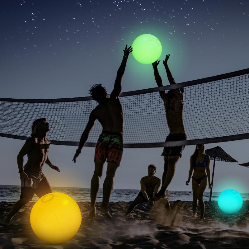Large Led Balloon Inflatable Luminous Toy Blow Up Beach Large Waterproof For Water Pool Party Outdoor Balloons Garden  Led