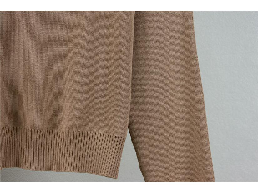 Damen Koreanisches Kamelien Strickwaren Set: Elegantes Rundhals-Oberteil & Bodycon-Rock Zweiteiler