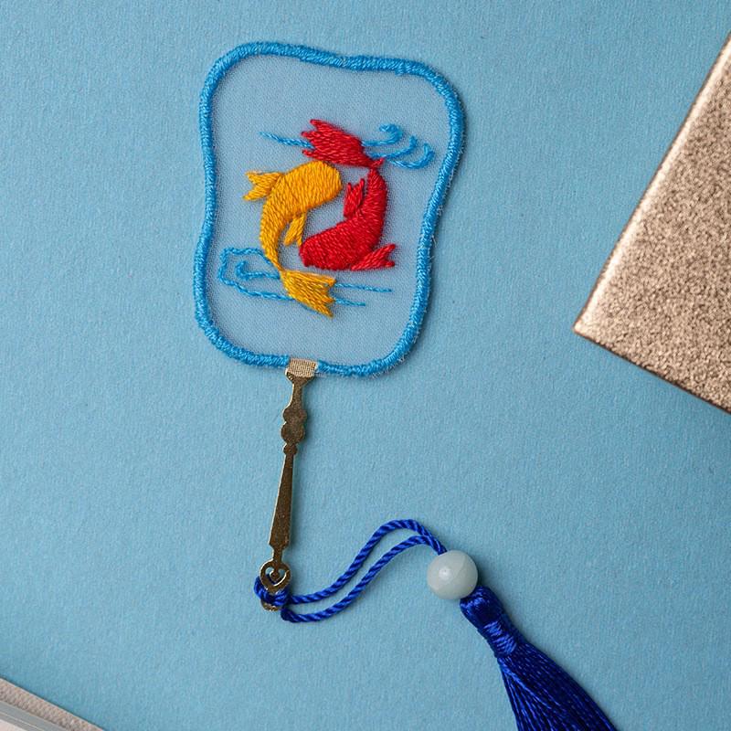 Chinese-Style DIY Embroidery Bookmark Kit for Beginners – Creative Lu Embroidery Stationery Gift