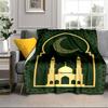 Golden Mosque Silhouette Blanket Flannel Blanket for bed, sofa, Camping, Hiking, Picnic Essentials, gift for family Fan gifts