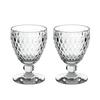 Officially Imported Villeroy & Boch "Boston" Wine Glasses, Clear, Pair, Approx. 8cm Diameter X 12cm Height, Approx. 200ml Capacity, Perfect for Celebr