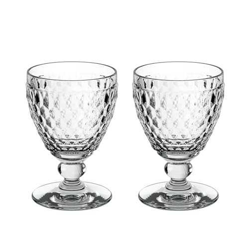 

Officially Imported Villeroy & Boch Boston Wine Glasses, Clear, Pair, Approx. 8cm Diameter x 12cm Height, Approx. 200ml Capacity, Perfect for Celebr