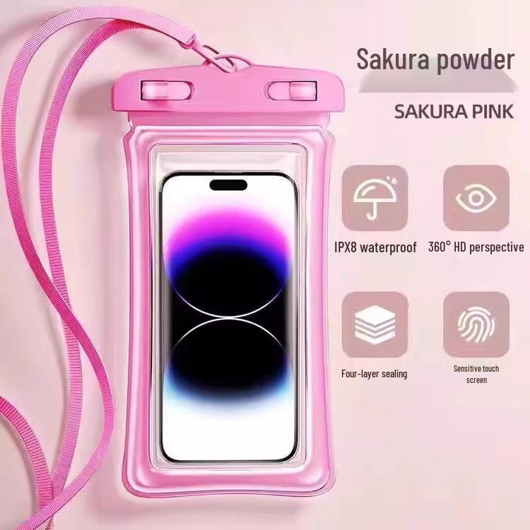 Floating Waterproof Phone Bag with Airbag: Touchscreen Compatible, Transparent, for Swimming, Rafting, Diving, Water Parks, and Photography