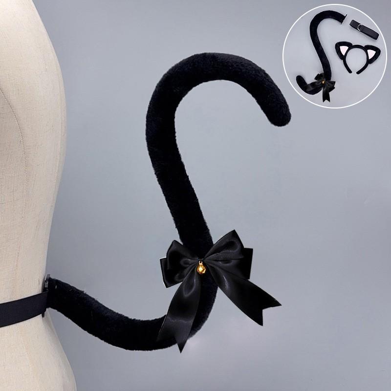 Handmade Plush Cat Ear Headband Tail Set Adult Cosplay Lolita Kawaii Anime Costume Accessory