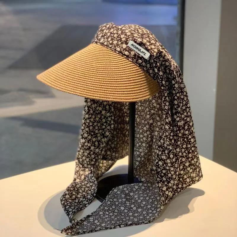 Women's Wide Brim Sun Hat UPF 50+ Versatile Headscarf & Beach Straw Cap Summer Outdoor Fashion Sun Protection