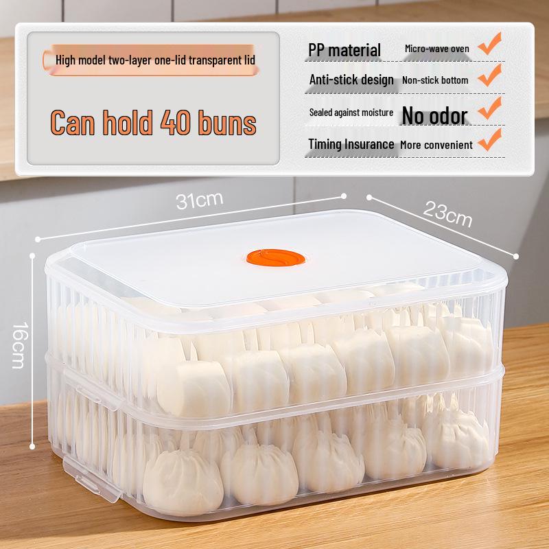 Dumpling & Wonton Freezer Storage Box for Fresh-Keeping and Quick-Freezing Noodles