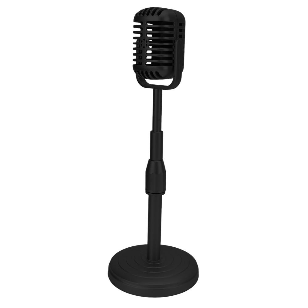 Support Rod Microphone Prop Model Sturdy Base Mic Stand Set Classic Fake Mic Prop  Photo Studio