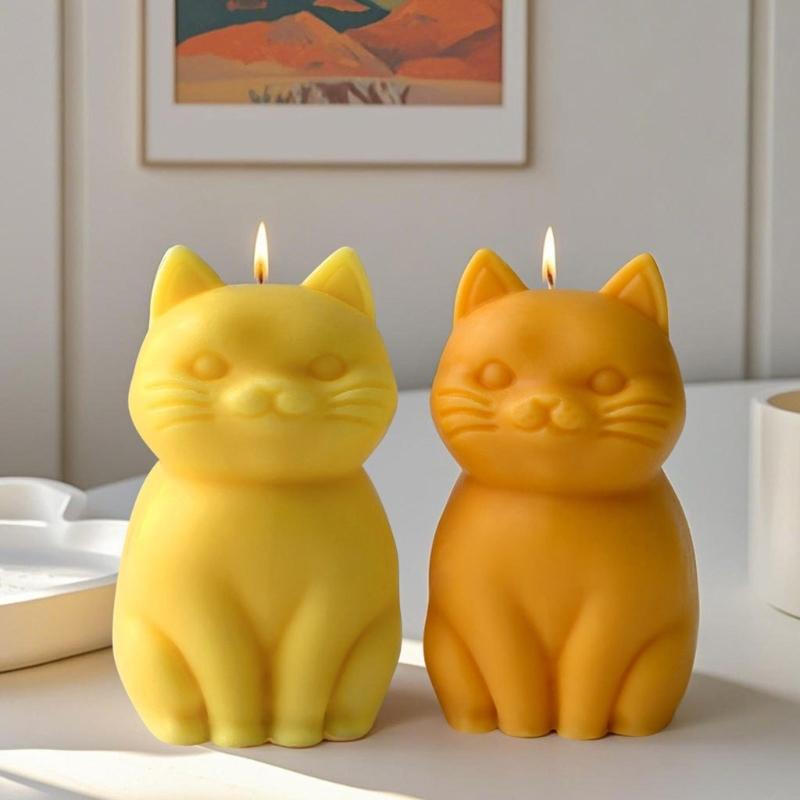 Professional Food Safe Silicone Mold Heat Resistant 95% Detail Accuracy DIY Cats Candle Mold For 3D Candle Creators