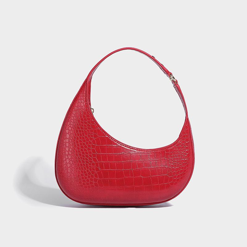 Fashion Autumn Winter New Niche Sailboat Design Single Shoulder Bag 2024 Trendy Versatile Commuter Crocodile Pattern Underarm Bag