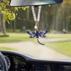 Yousheng Rhinestone Dragonfly Car Hanging Ornament Bling Rearview Mirror Pendant for Vehicle Sparkling Interior Decoration for Women