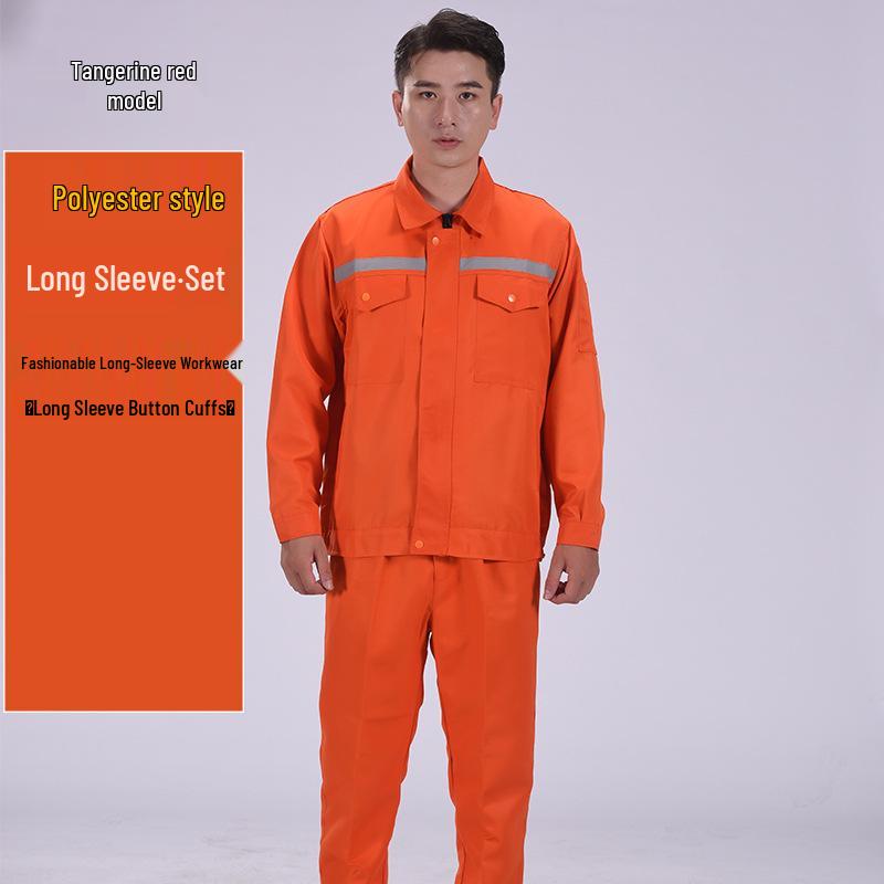 Men's Long Sleeve Workwear Set: Durable Labor Protection, Auto Repair & Site-Ready Uniform