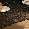 1pc Black Lace Tablecloth with Phoenix Tail Flower Embroidery for A Wedding, Suitable for Outdoor Parties and Home Decoration
