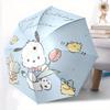 1pc Happy Birthday Pochacco Automatic Folding Umbrella - 3 Folding Design, Vivid Cartoon Pattern, Suitable for Outdoor Activities, A Gift for Fans In