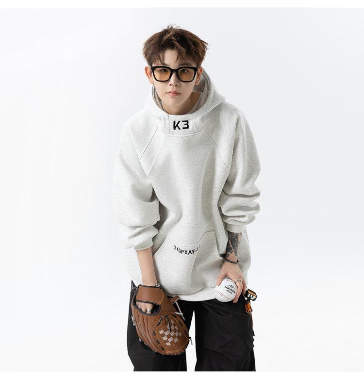 2025 Spring/Autumn Men's Embroidered Hooded Sweatshirt: Loose, Lazy Style Jacket