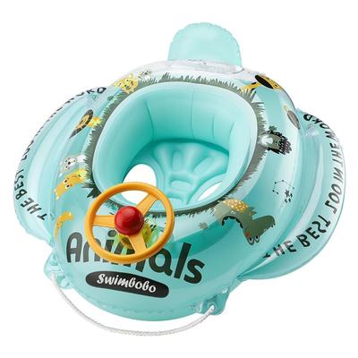 Cute Boat Baby Float with Foot Pockets, Perfect for Summer Days, Beaches, Pools, and Water Play, Suitable for Children Ages 1-4, Includes Hand Pump