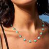 Natural Stone Necklace Bohemian Turquoise Choker Collar Chain