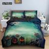Happy Halloween King Queen Duvet Cover Orange Pumpkin Bedding Set Kids Teens Adults Bats Horror Festival Polyester Quilt Cover
