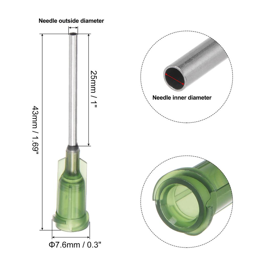 10/20 Stück 14G 15G 16G 18G 19G 20G 21G 22G 1" Stumpfe Dosiernadel für Flüssigklebepistole 43mm Länge