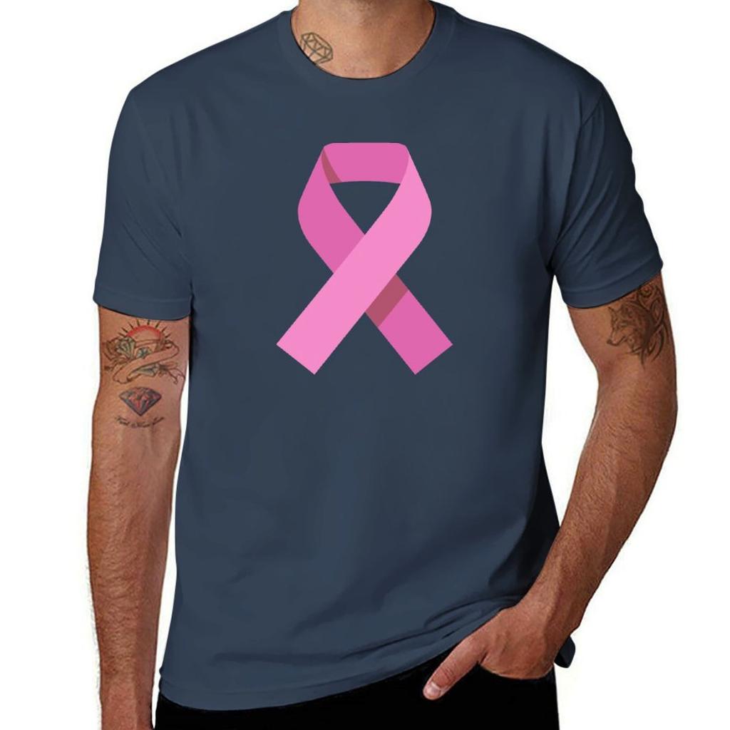Pink Awareness Ribbon TShirt AntiWrinkle Short Sleeve TShirt