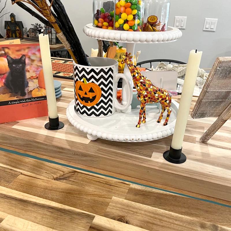 1/4/6Pcs Matte Black Party Iron Elegance Tables Decor Wedding Centerpieces Round Candlestick Holder Candle Holder